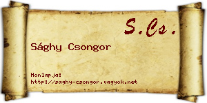 Sághy Csongor névjegykártya